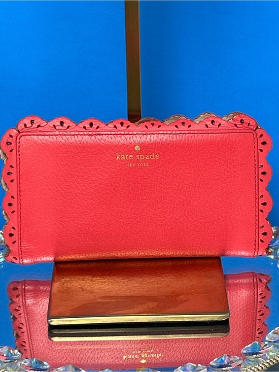 kate spade Handbags - kate spade red scalloped leather continental wallet